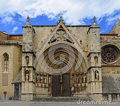 Church of Santa Maria la Mayor, Morella, Castellon province, Spa Stock Photo